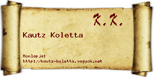 Kautz Koletta névjegykártya